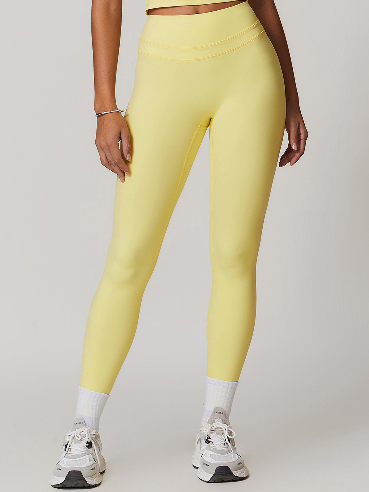 Yüksek Bel Spor Tayt Skinny Kesim Gri | Lorlia