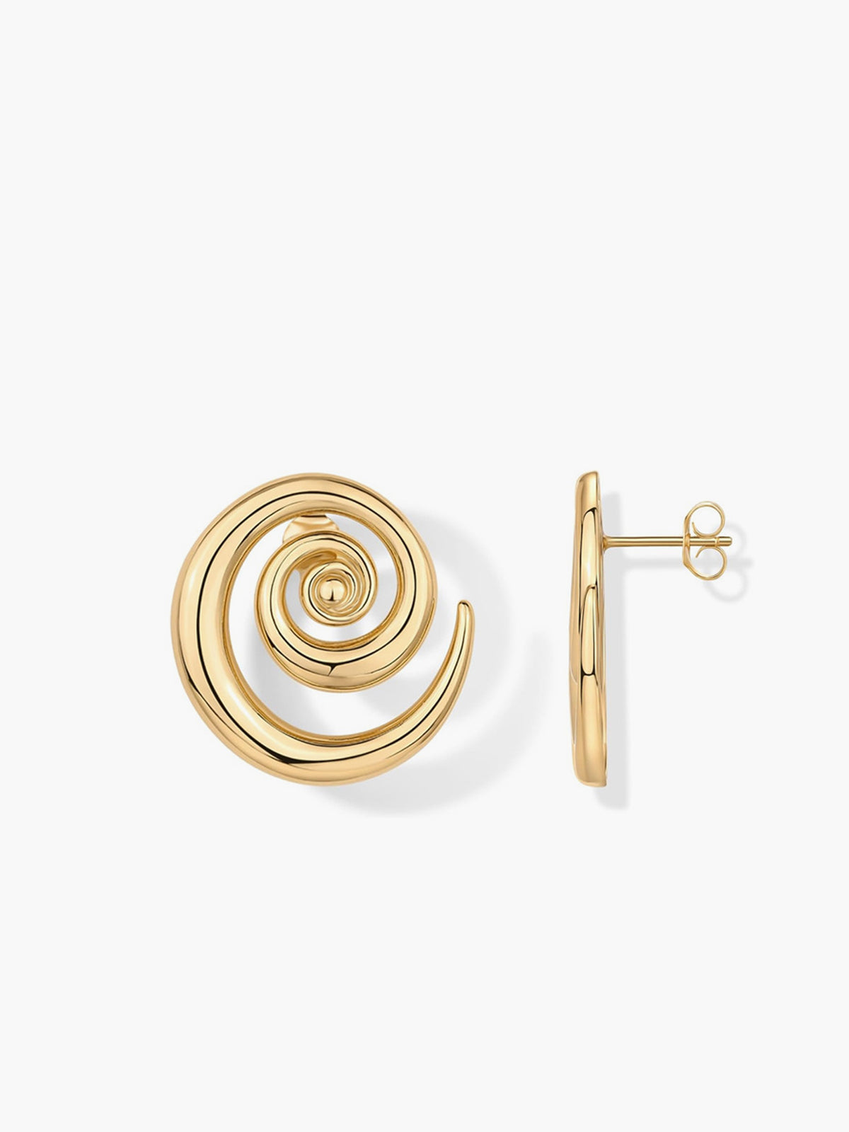 Altın Girdap Küpeler Geometrik Desen Metal Alaşım | Lorlia