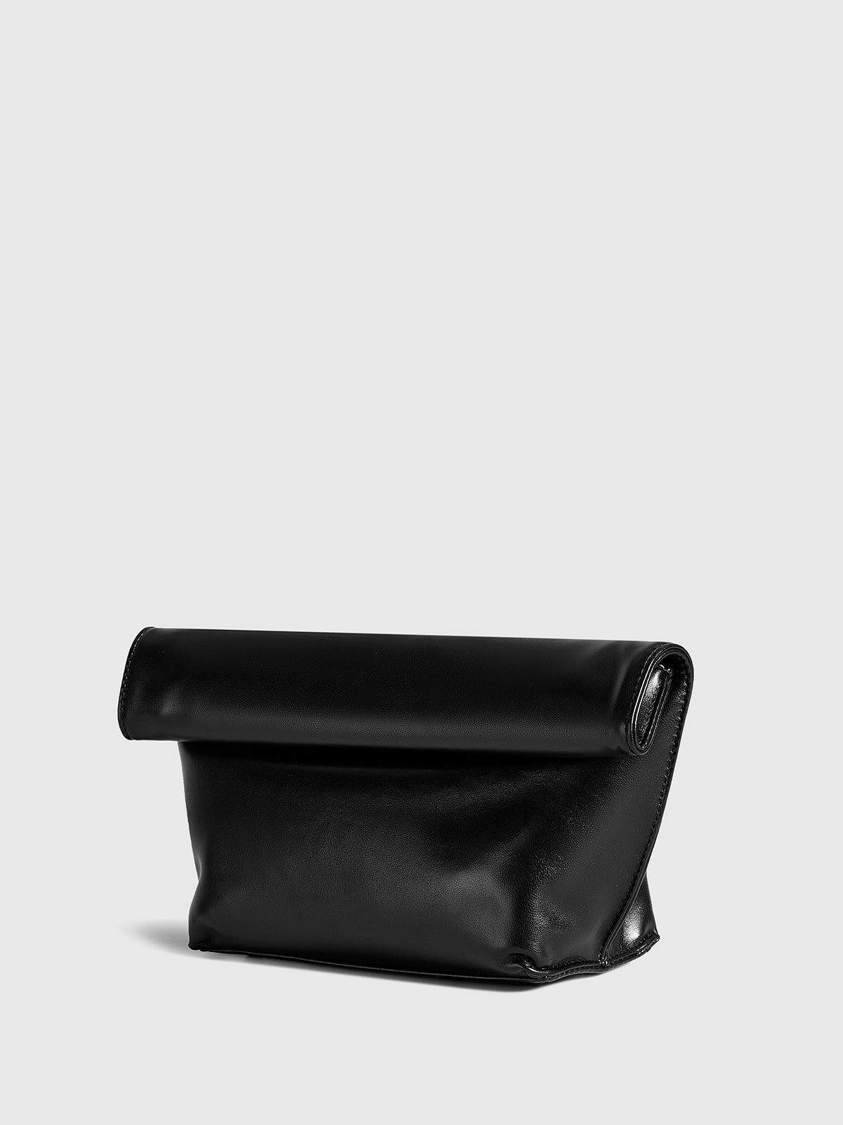 Minimalist Yuvarlak Kenar Zarf Clutch Çantası Siyah | Lorlia