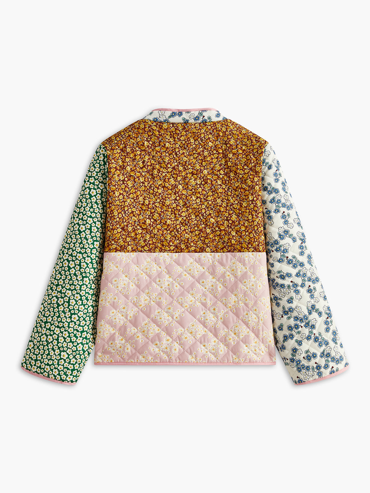 Açık Patchwork Ceket Uzun Kol Çok Renkli Dokuma | Lorlia