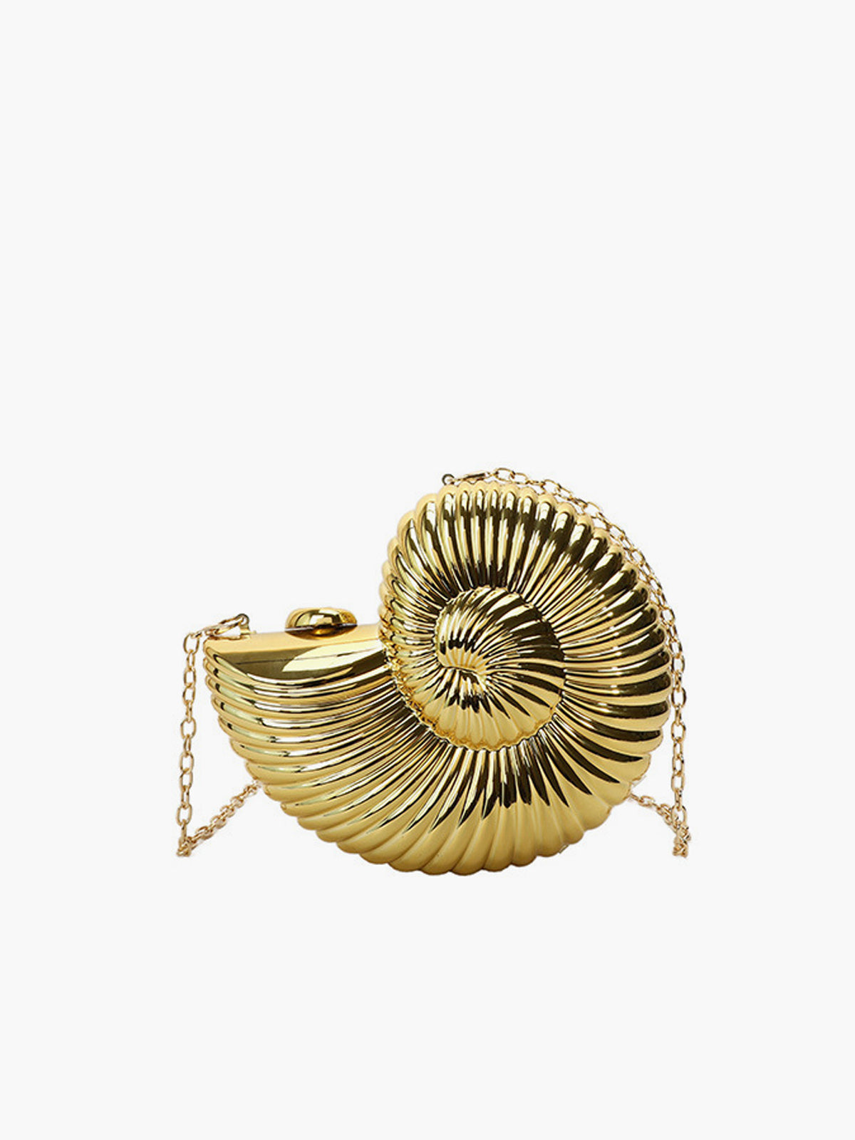 Şık Altın Spiral Kabuk Tote Çanta Ekru Saten | Lorlia