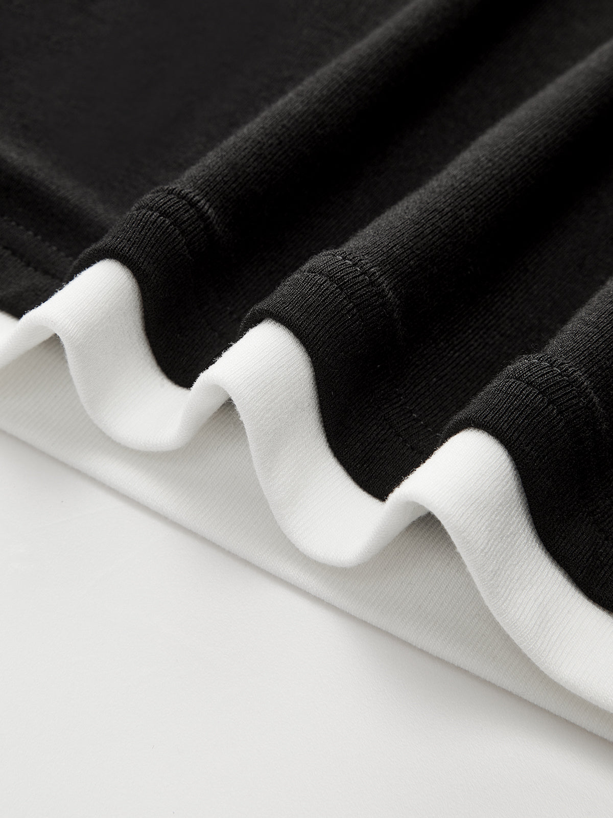 Kontrast Dikiş Uzun Kollu Tişört Siyah Slim Fit | Lorlia