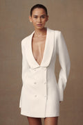 ROF Trinity Krep Blazer Elbise - Beyaz