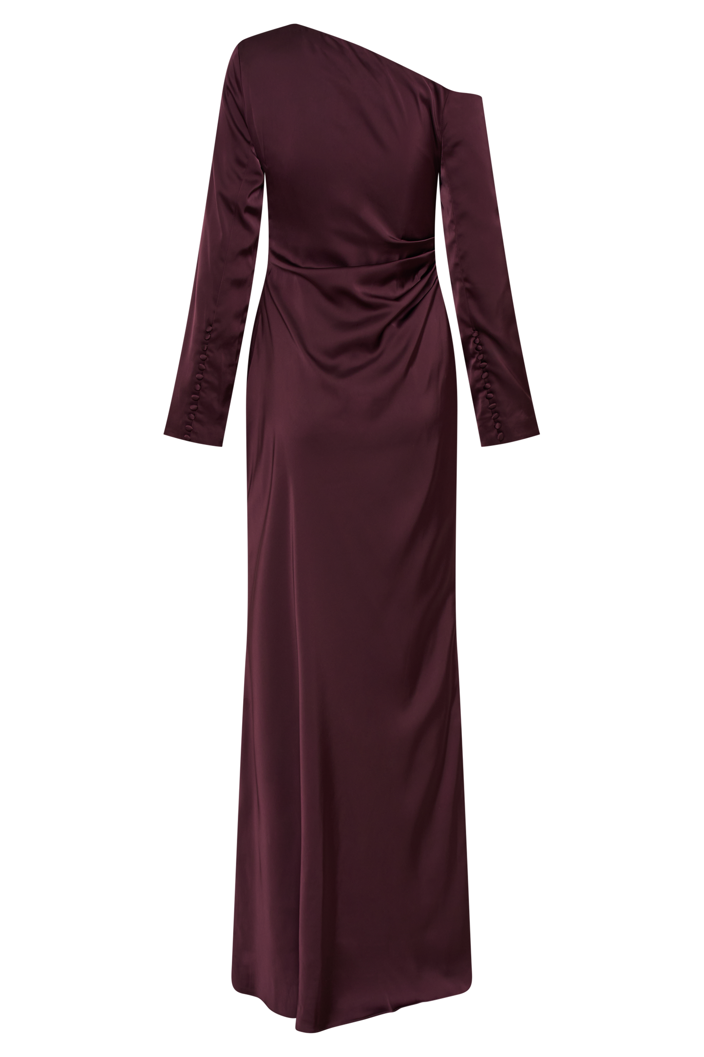 ROF Avery Uzun Kollu Maxi Elbise - Mürdüm