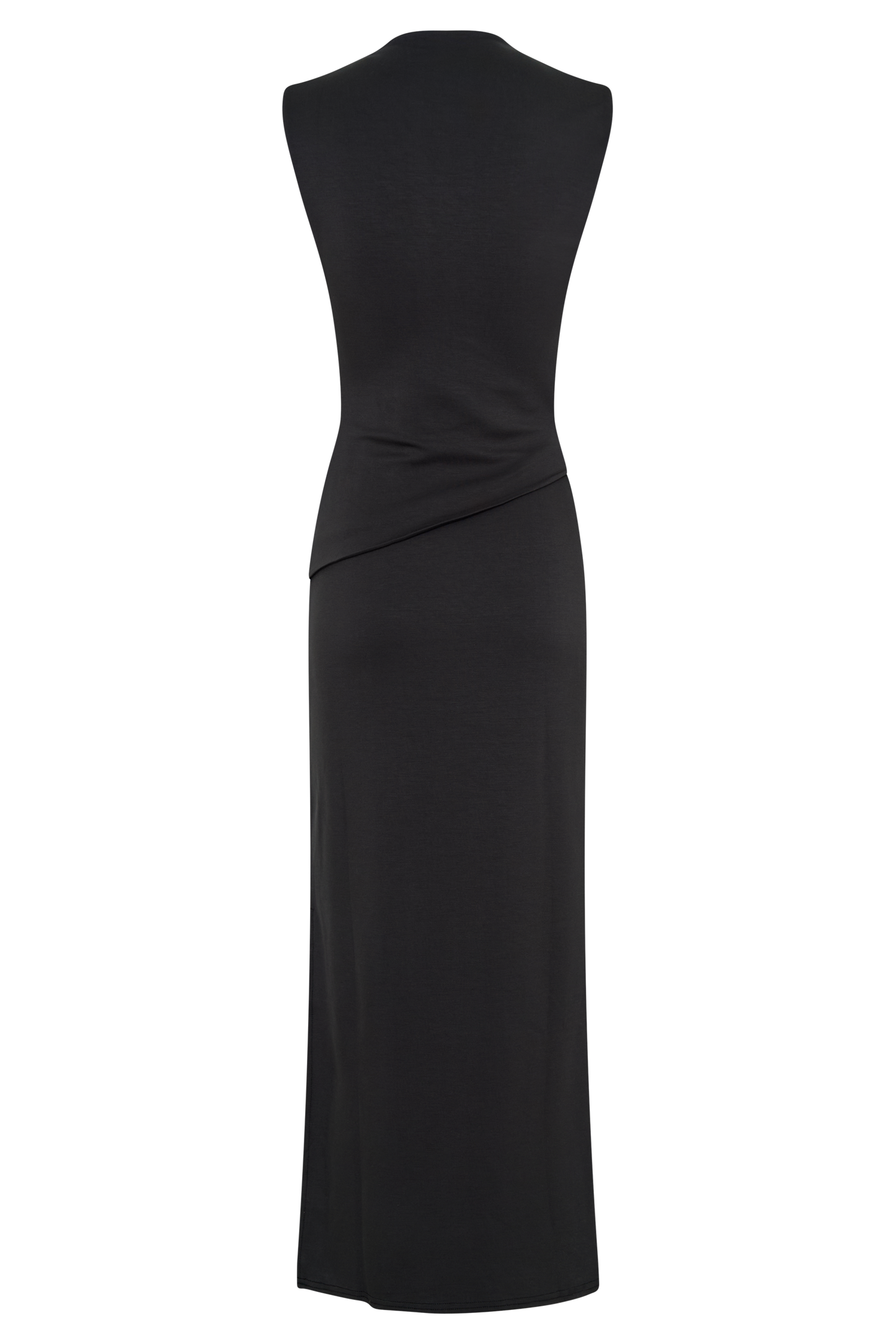 ROF Lorelei Krep Twist Midi Elbise - Koyu Kömür
