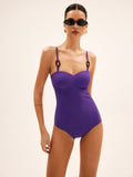 Cutout Tek Parça Mayo Mor Regular Fit | Lorlia