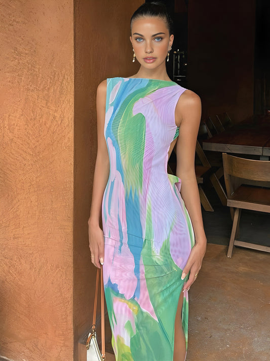 Monet Maxi Elbise | Lorlia