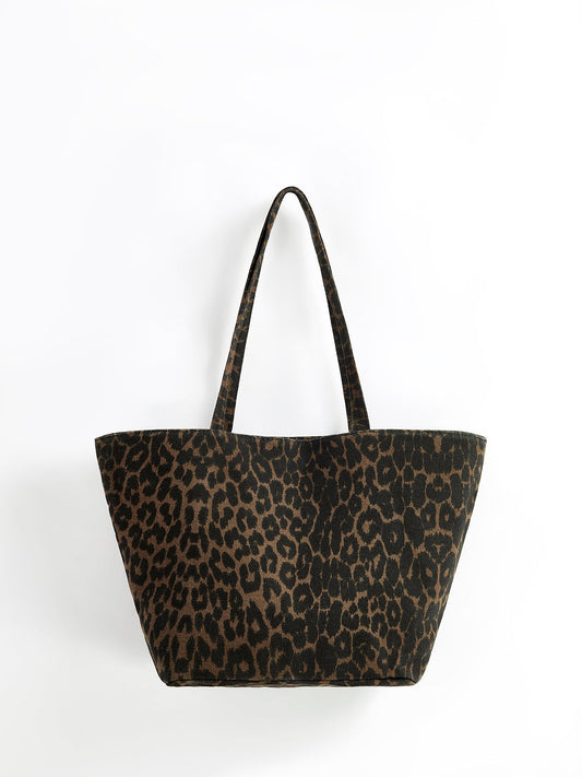 Leopar Desenli Omuz Çantası Kahverengi Normal Fit | Lorlia