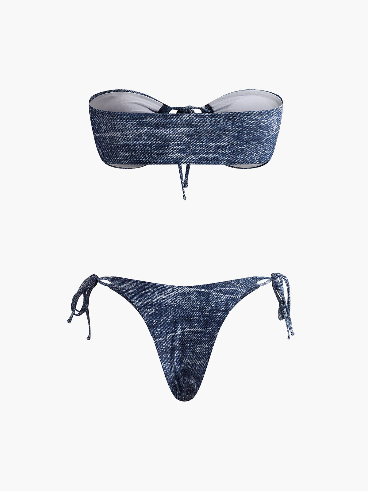 Vintage Straplez Bikini Takımı Lacivert Çıkarılabilir Pedli | Lorlia