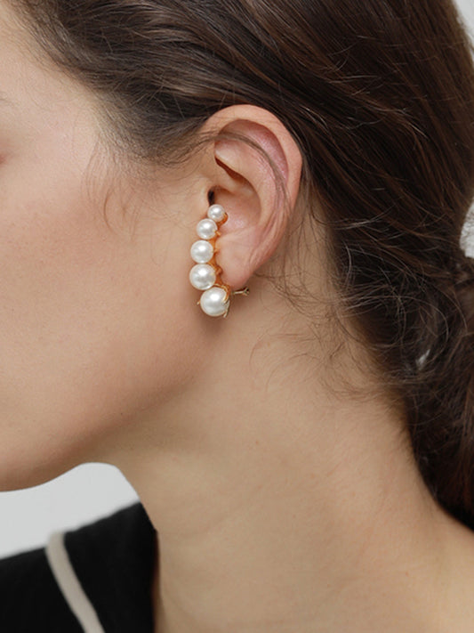 İnci Detaylı Altın Küpe Ayırıcılı Model | Lorlia