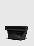 Minimalist Yuvarlak Kenar Zarf Clutch Çantası Siyah | Lorlia