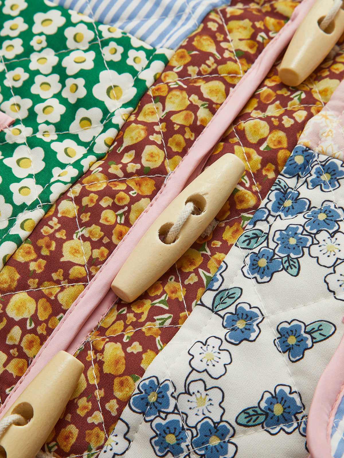 Açık Patchwork Ceket Uzun Kol Çok Renkli Dokuma | Lorlia