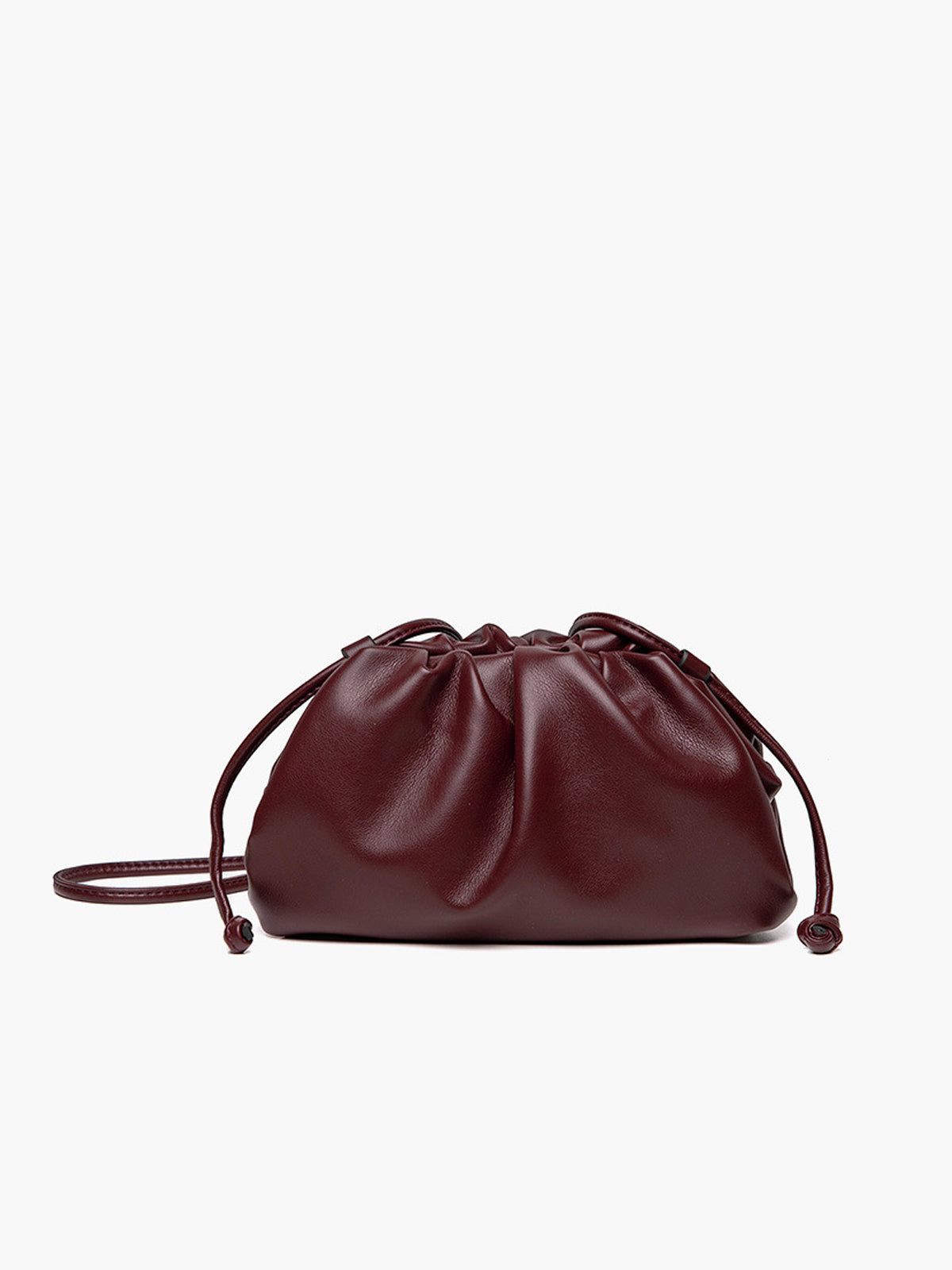 Büzgülü Yumuşak Clutch Çanta Bordo | Lorlia