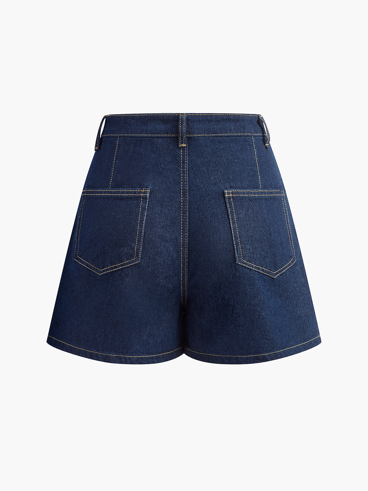 Şık Denim Kısa Takım Cep Detaylı Lacivert | Lorlia