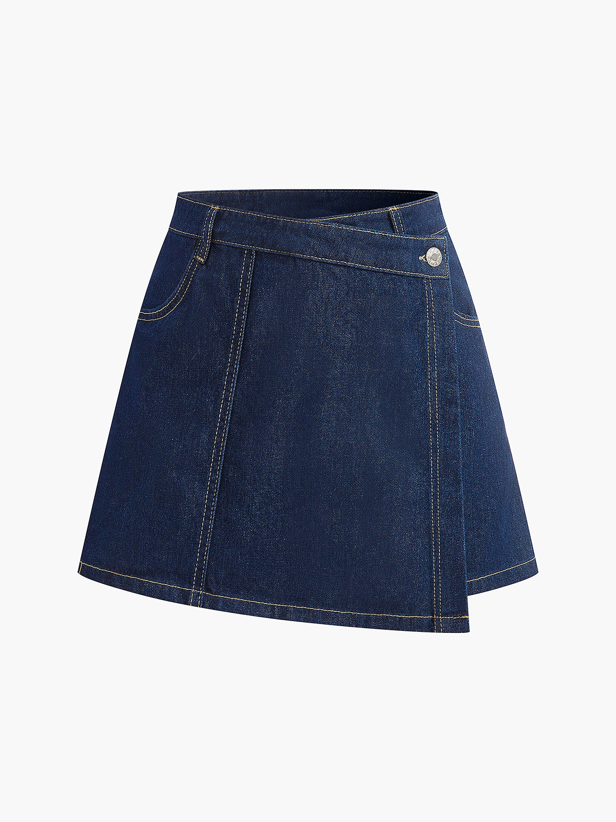 Şık Denim Kısa Takım Cep Detaylı Lacivert | Lorlia