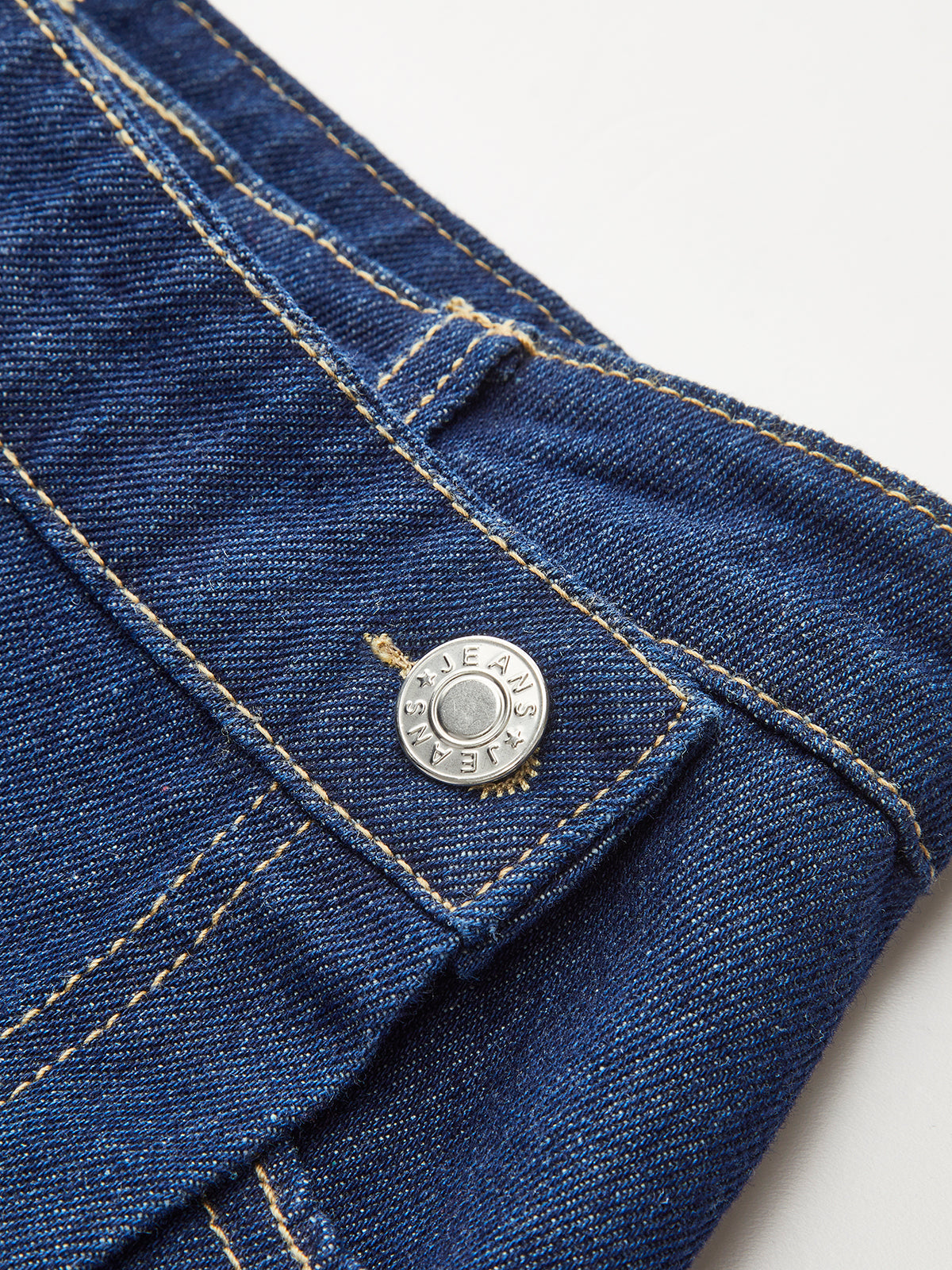 Şık Denim Kısa Takım Cep Detaylı Lacivert | Lorlia