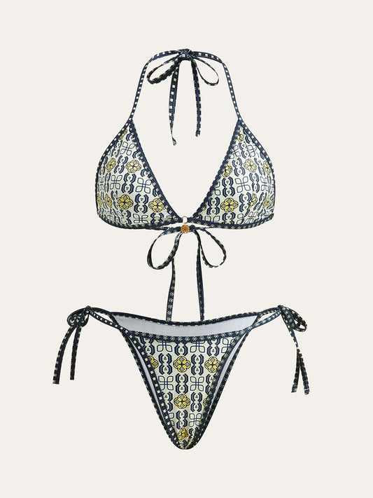 Desenli Halter Bikini Takımı Çok Renkli Jarse | Lorlia