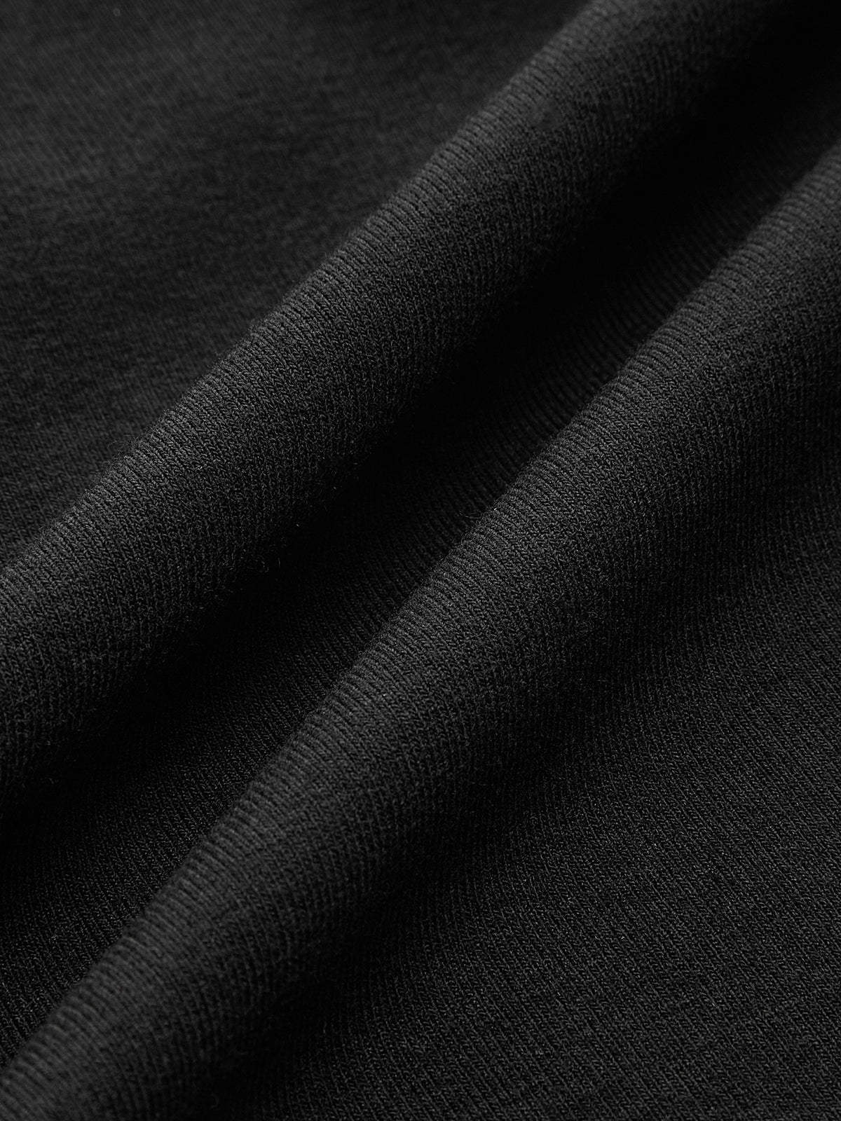 Kontrast Dikiş Uzun Kollu Tişört Siyah Slim Fit | Lorlia