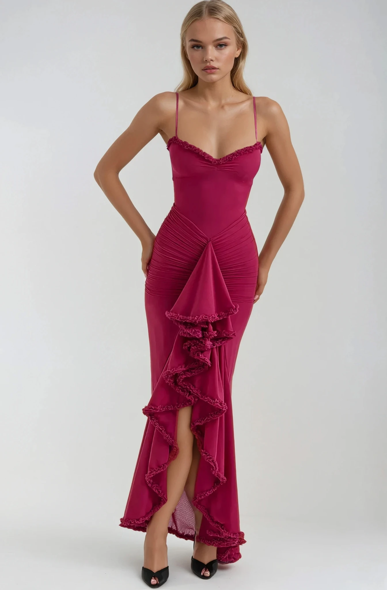 Ruby Fırfırlı Maxi Dress