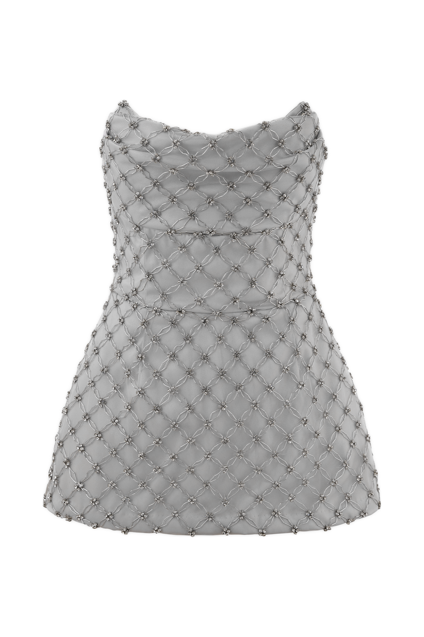 ROF Zuri El Boncuklu Peplum Korse - Gümüş