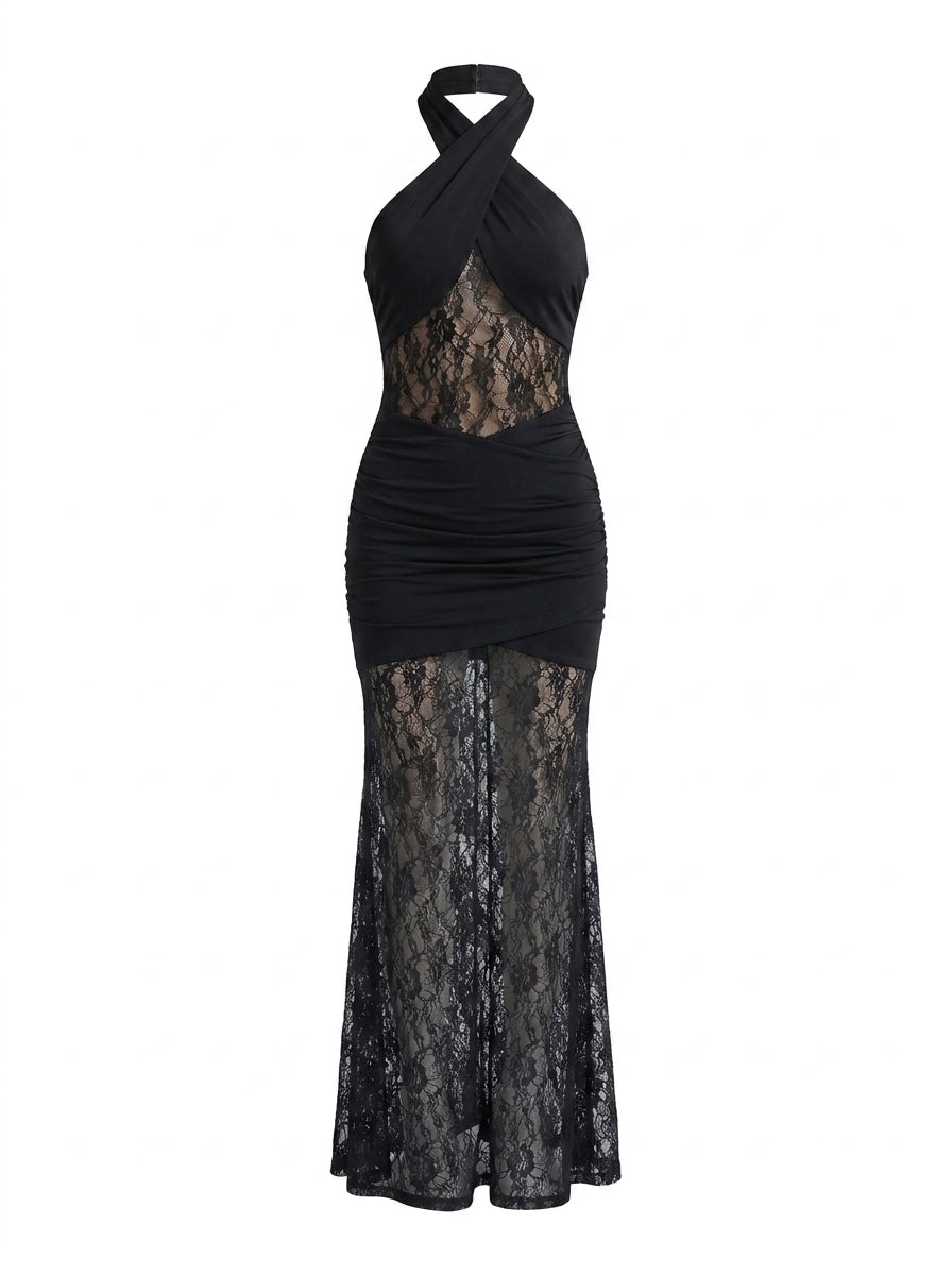 Dantel Detaylı Maxi Dress