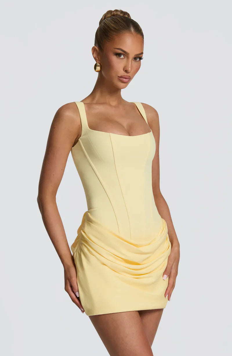Valora Mini Elbise - Sarı | Lorlia
