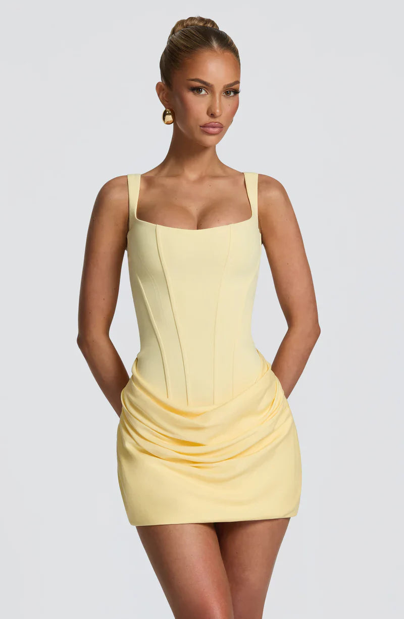 Valora Mini Elbise - Sarı | Lorlia