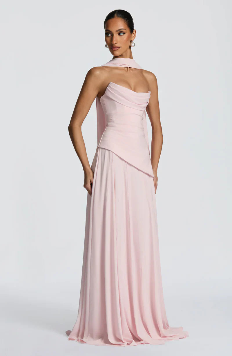Halter Yaka Maxi Abiye Elbise