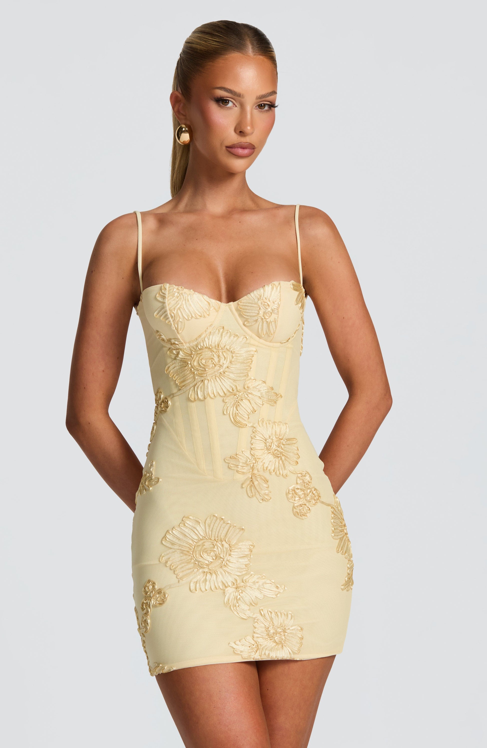 Elan Mini Elbise- Sarı | Lorlia
